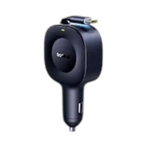מטען לרכב Baseus עם כבל מובנה ועוד חיבור TC 30W