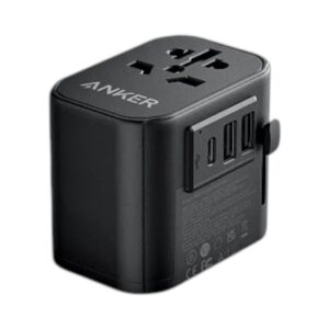 מתאם אוניברסלי לחשמל לכל העולם 65W עם יציאות USB + TC חברת ANKER | מושלם לנסיעות!